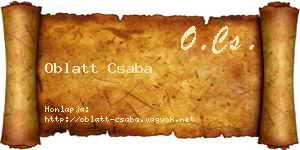 Oblatt Csaba névjegykártya
